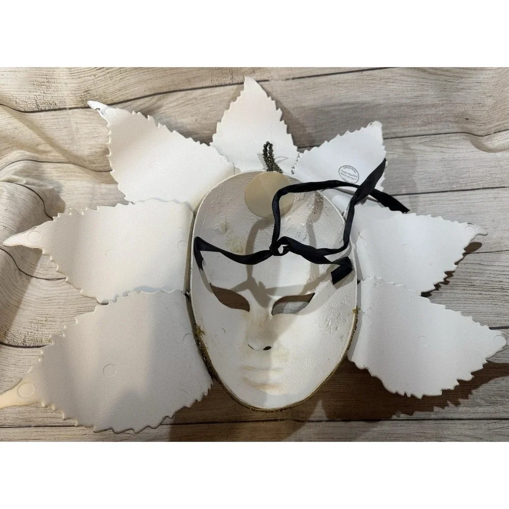 Vintage Hand Painted Masquerade Venetian Mask Original Venezia Italy Fall Color